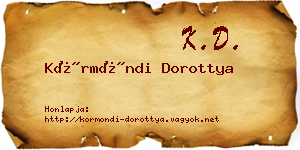 Körmöndi Dorottya névjegykártya
