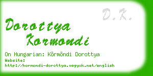 dorottya kormondi business card