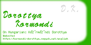 dorottya kormondi business card